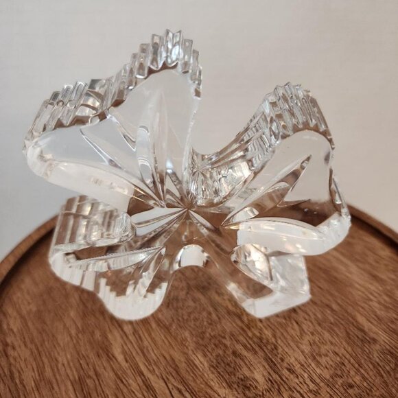 Waterford Crystal 3-leaf Clover Shamrock Paperweight 4” Gothic Signed Mint - Picture 3 of 5